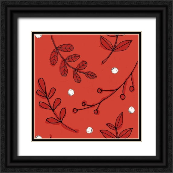 Tavoletti, Anne 26x26 Black Ornate Wood Framed with Double Matting Museum Art Print Titled - Veggie Market Pattern IIIB