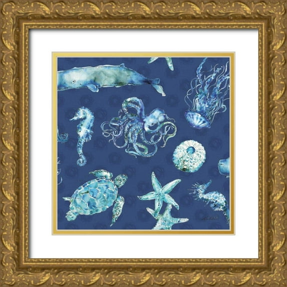 Tavoletti, Anne 26x26 Gold Ornate Wood Framed with Double Matting Museum Art Print Titled - Deep Sea Step 01B