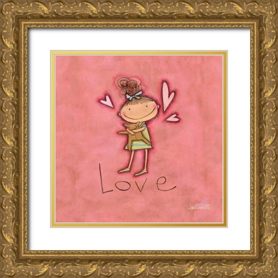 Tavoletti, Anne 26x26 Gold Ornate Wood Framed with Double Matting Museum Art Print Titled - Love
