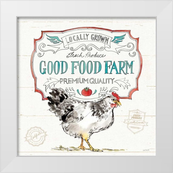 Tavoletti, Anne 26x26 White Modern Wood Framed Museum Art Print Titled - Down on the Farm V