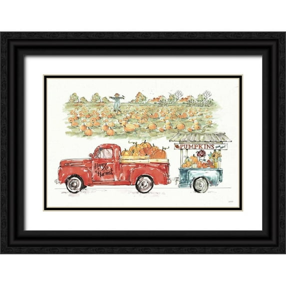 Tavoletti, Anne 32x23 Black Ornate Wood Framed with Double Matting Museum Art Print Titled - Country Harvest II