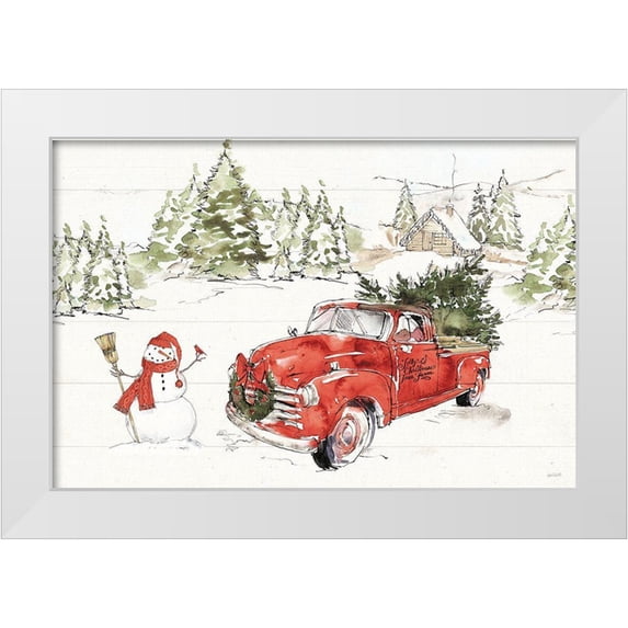 Tavoletti, Anne 32x23 White Modern Wood Framed Museum Art Print Titled - Soft Season I Dark Red
