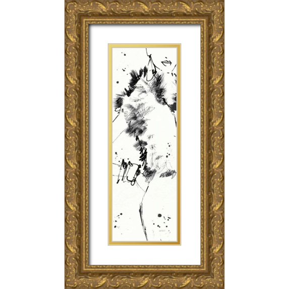 Tavoletti, Anne 7x14 Gold Ornate Wood Framed with Double Matting Museum Art Print Titled - Fashion Strokes VIII