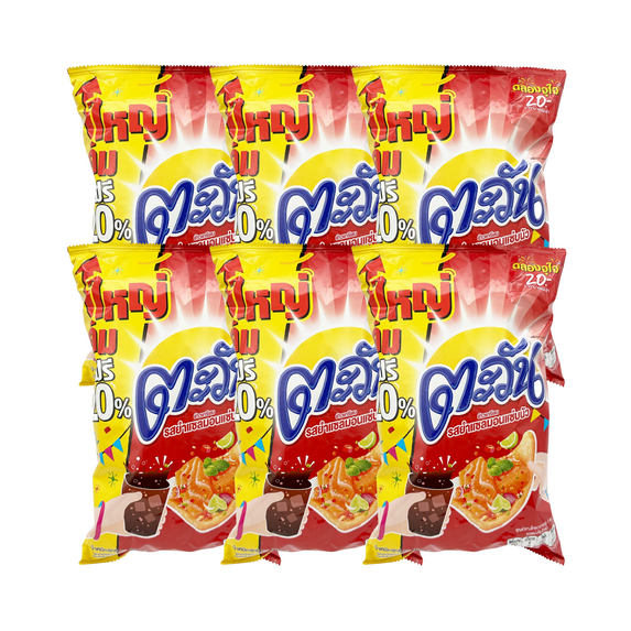 Tawan Tapioca Chips Spicy Salmon Salad Snacks, Gluten-Free Thai Flavor, Crispy & Bold (67g X 6)
