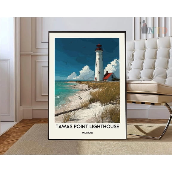 Tawas Point Lighthouse Poster Unframed Paper Print