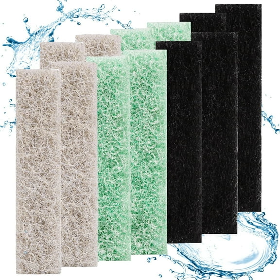 Tawatiler 12 Count Mixed Pack Filter Pads for Aqueon QuietFlow LED PRO Model 30 and 50
