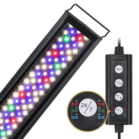 Tawatiler 14W LED Aquarium Light,24/7 Fish Tank Light,Adjustable Timer and Brightness Fish Tank Light with Extendable Bracket,Sunrise-Daylight-Moonlight Mode and DIY Mode,7 Colors for Planted Tank