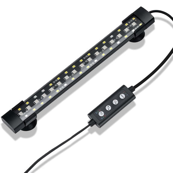 Tawatiler 24/7 Mode Submersible LED Aquarium Light, 16W Full Spectrum Hidden Fish Tank Light with 3 Rows Beads 7 Colors Auto on off Sunrise-Daylight-Moonlight, Adjustable Timer Brightness