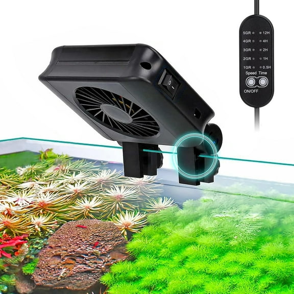 Tawatiler Aquarium Chillers Fan, Quiet Fish Tank Cooling Fan Equipment with Adjustable Timer Speed Controller, Suitable for Freshwater Saltwater Tanks(1-Fan Head)