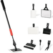Tawatiler Aquarium Cleaning Tools 7 in 1, Fish Tank Cleaning Kit with Algae Scraper, Scrubber Pad, Adjustable Telescopic Long Handle, Fish Net, Gravel Rake, Fork & Brush for Fish Tank