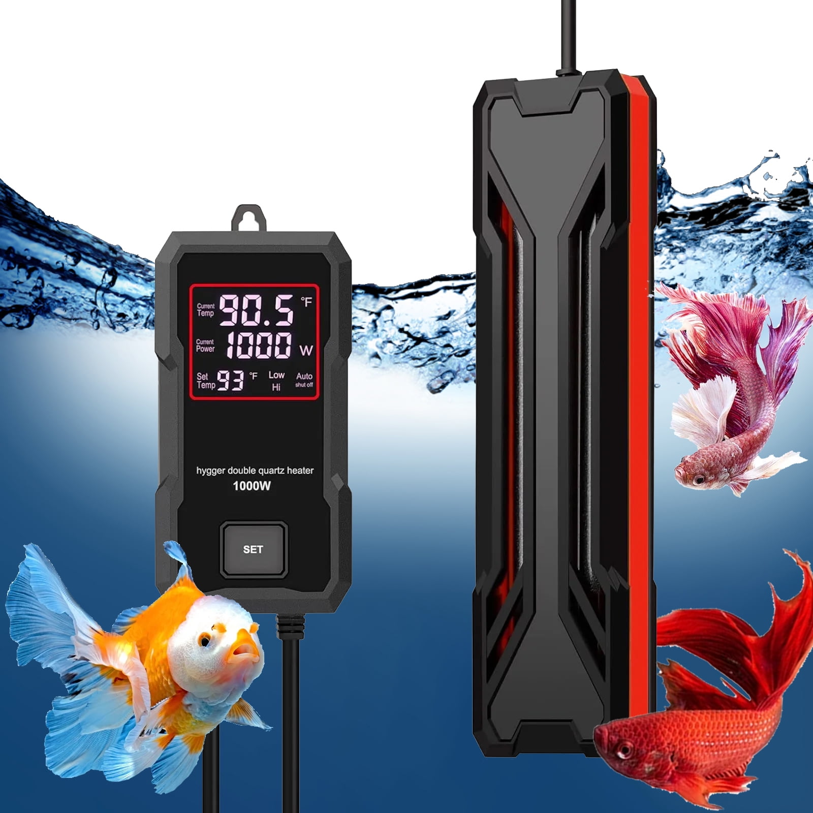 Tawatiler Aquarium Heater 1000W, Submersible Fish Tank Heater with