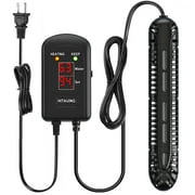 Tawatiler Aquarium Heater,200W Fish Tank Heater with LED Digital Display & 5 Safety Protection,Submersible Aquarium Heater with 2 Suction Cup and 8.2Ft Cord for