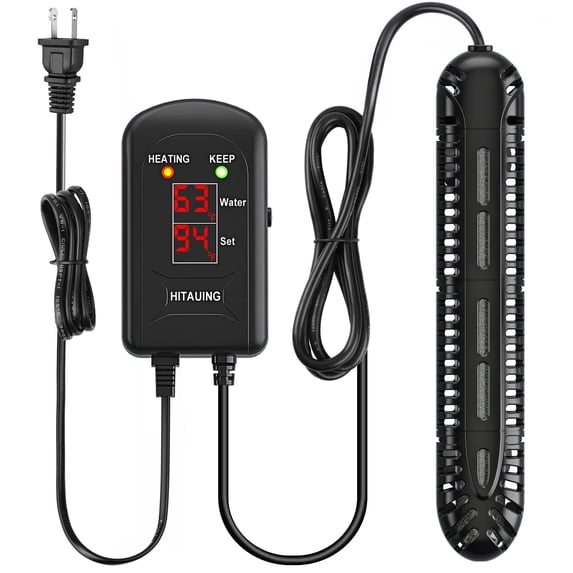 Tawatiler Aquarium Heater,200W Fish Tank Heater with LED Digital Display & 5 Safety Protection,Submersible Aquarium Heater with 2 Suction Cup and 8.2Ft Cord for 20-40 Gallon Fish Tank