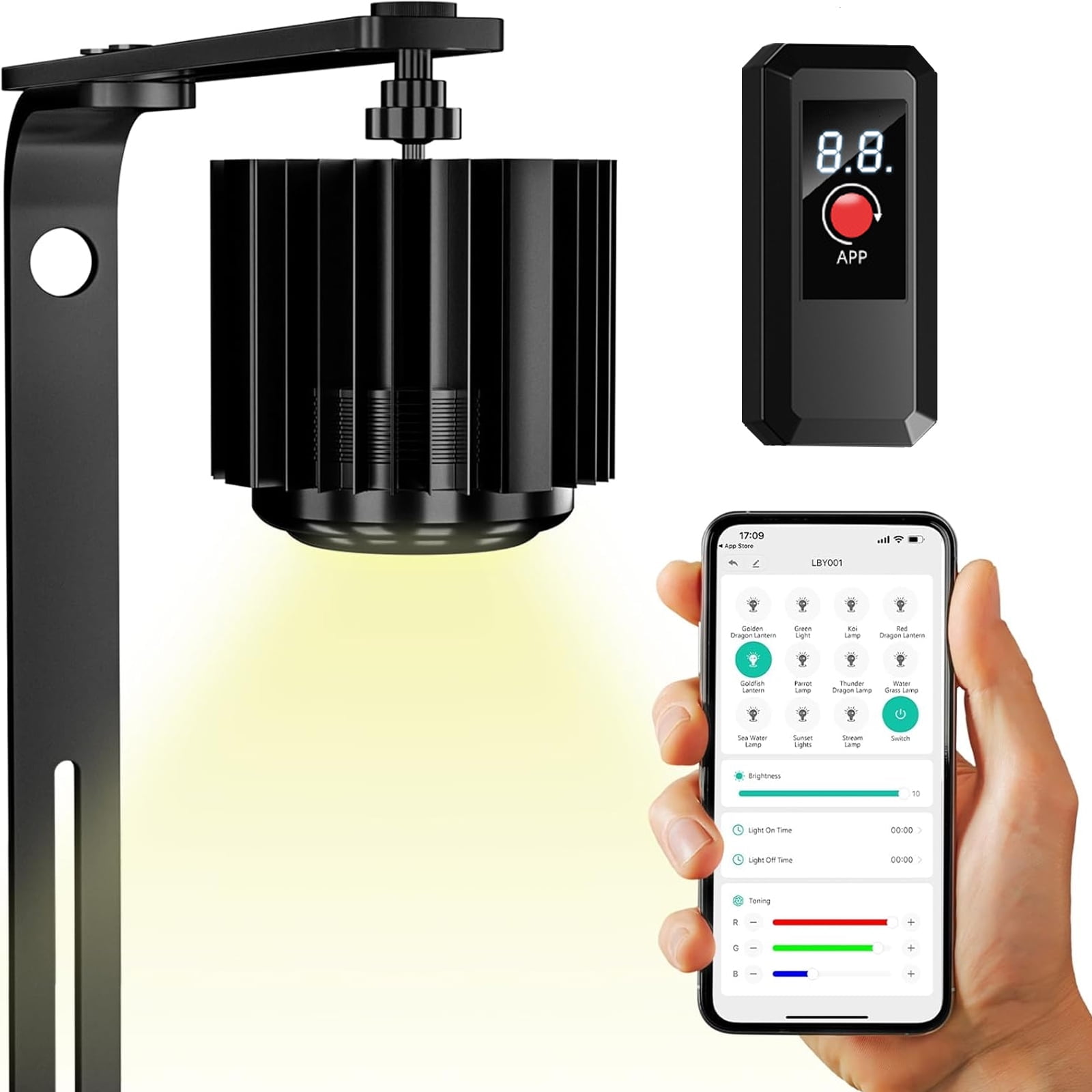 Tawatiler Aquarium Light with APP Control, Full Spectrum Fish Tank Light Clip on Fresh Water Light Aquarium Grow Light Aquarium Lamp 10 Gallon 20 Gallon 48 inch 30 inch, 30W