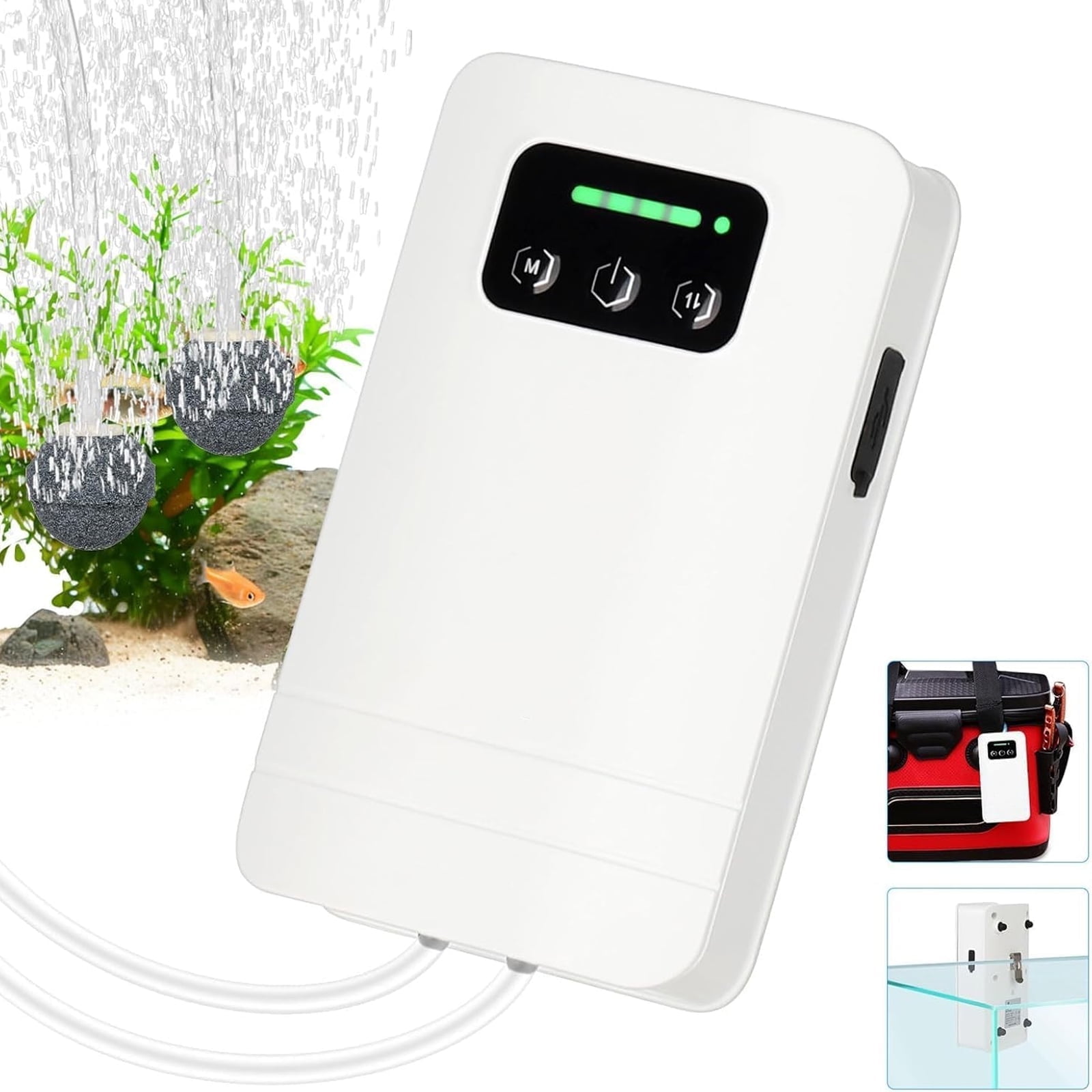 Tawatiler Battery Powered Aquarium Air Pump, USB Rechargeable