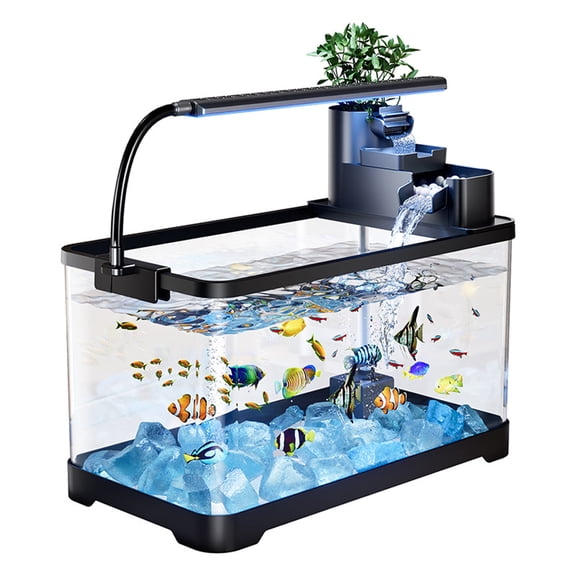 Tawatiler 4 Gallon Fish Tank, Aquarium Starter Kit with Filter and Light, All in One Small Fish Tank for Betta, Kids & Desktop Use
