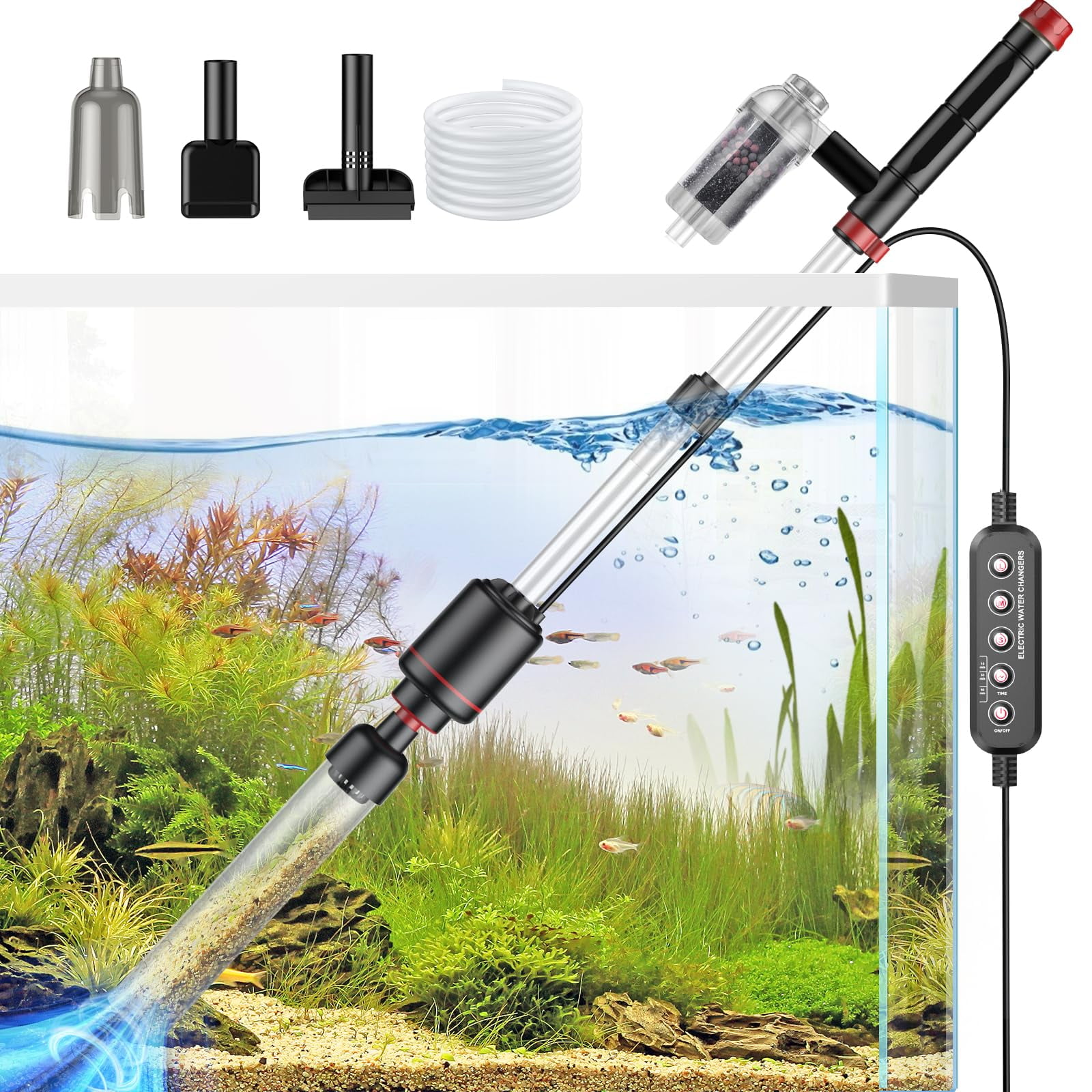 50W/100W/300W Adjustable Aquarium Heater, Submersible Glass Water