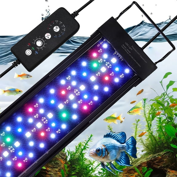 Tawatiler LED Aquarium Light 42W, 24/7 Mode and DIY Mode Fish Tank Light, Full Spectrum Aquarium Plant Light, Adjustable Timer/Brightness Fish Tank LED Light with 9 Colors for 48-55" Fish Tank