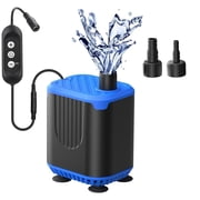 Tawatiler 180GPH Submersible Pump 10W, Ultra Quiet Aquarium Water Pump with Controller, High Lift with 6ft, 2 Nozzles for Fish Tank, Pond, Aquarium, Statuary, Hydroponics Green