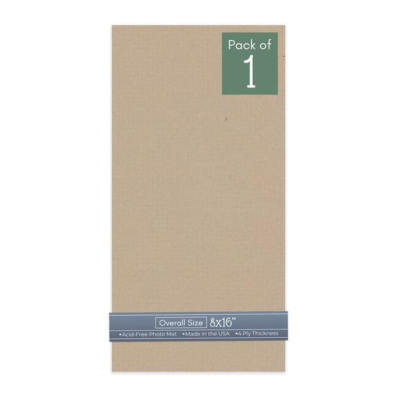 Tawny Brown 8x16 Uncut Art Mat Board - No Opening - 1 Mat