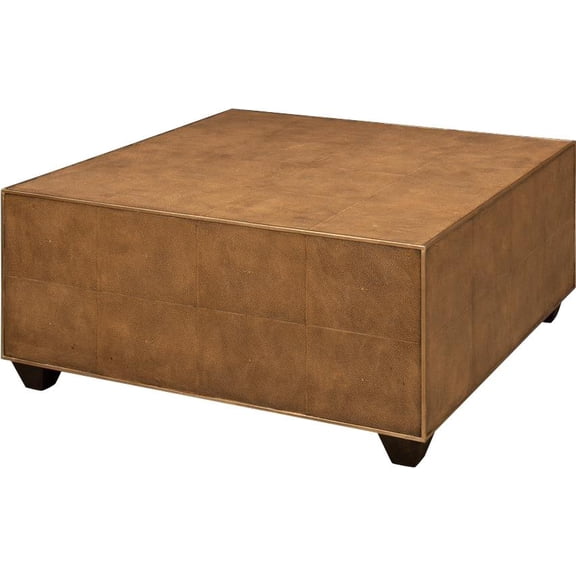 Tawny Brown Shagreen Cocktail Table Contemporary Design