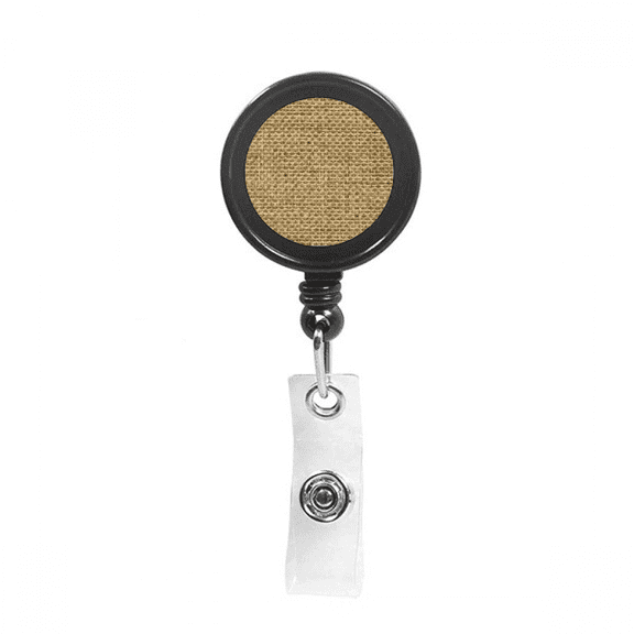 Tawny Burlap Linen Knit Fresh Illustration Pattern Retractable Keychain Badge Holder ID Badge