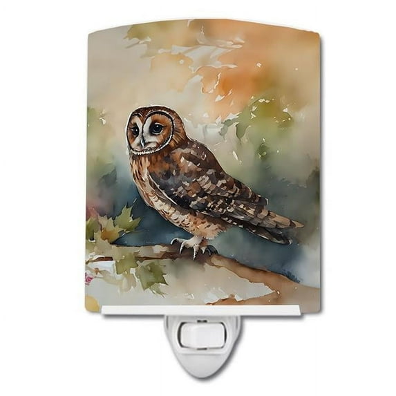 Tawny Owl Ceramic Night Light 4 in x 6 in