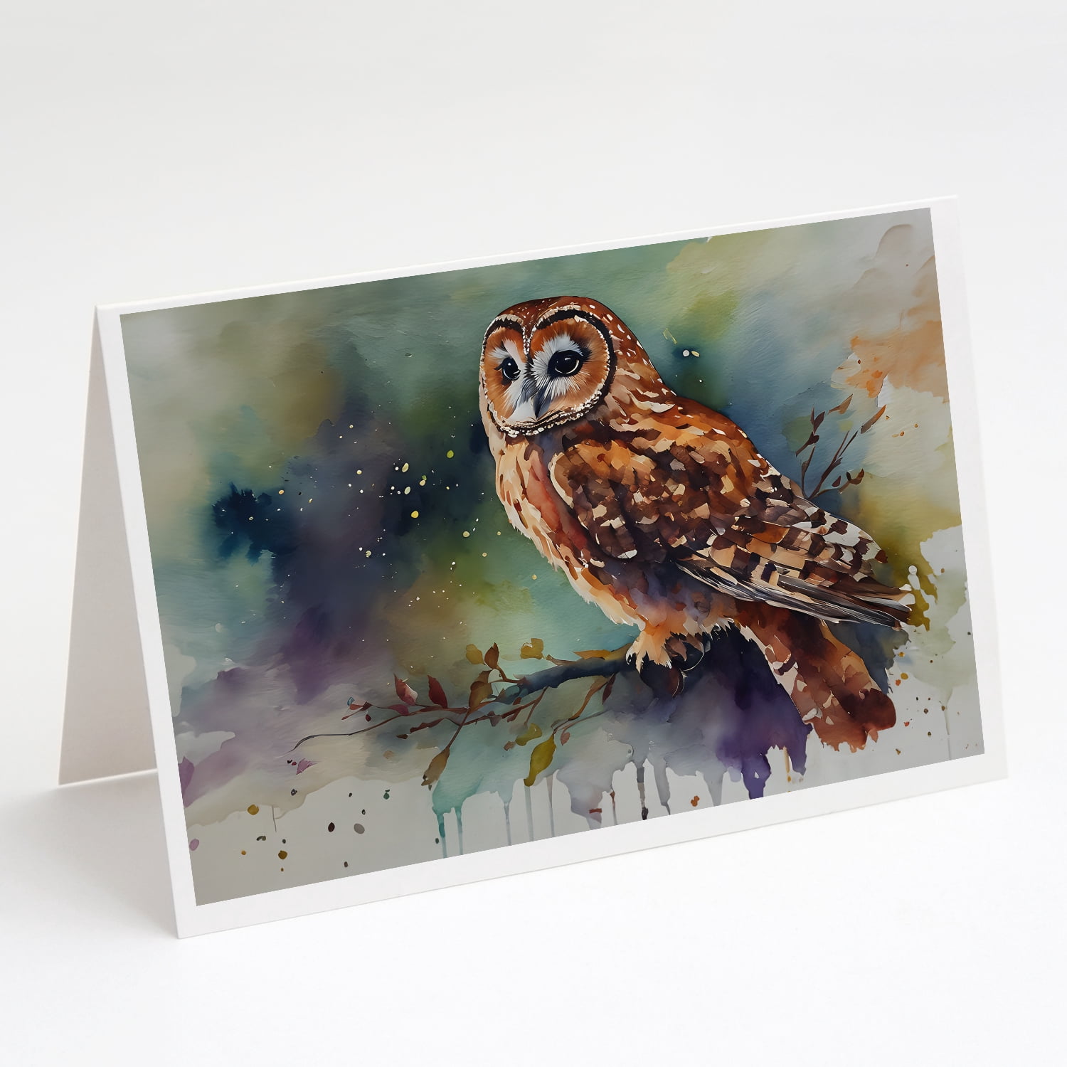 Tawny Owl Greeting Cards Pack of 8 7 in x 5 in