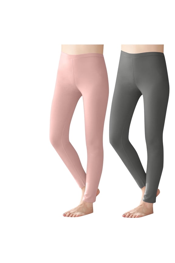 2 Pack Thermal Underwear for Women Fleece Lined Seamless Warm Bottom High Waisted Base Layer Fall Clothing Pants