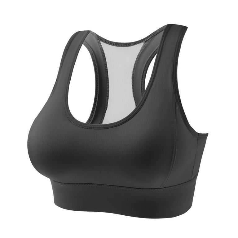 Voncos Sports Bra on Clearance- Women's Breasted Back Women's Running  Fitness Yoga High Strength Shock-proof Beauty Back Bra Sports Underwear  Black S 