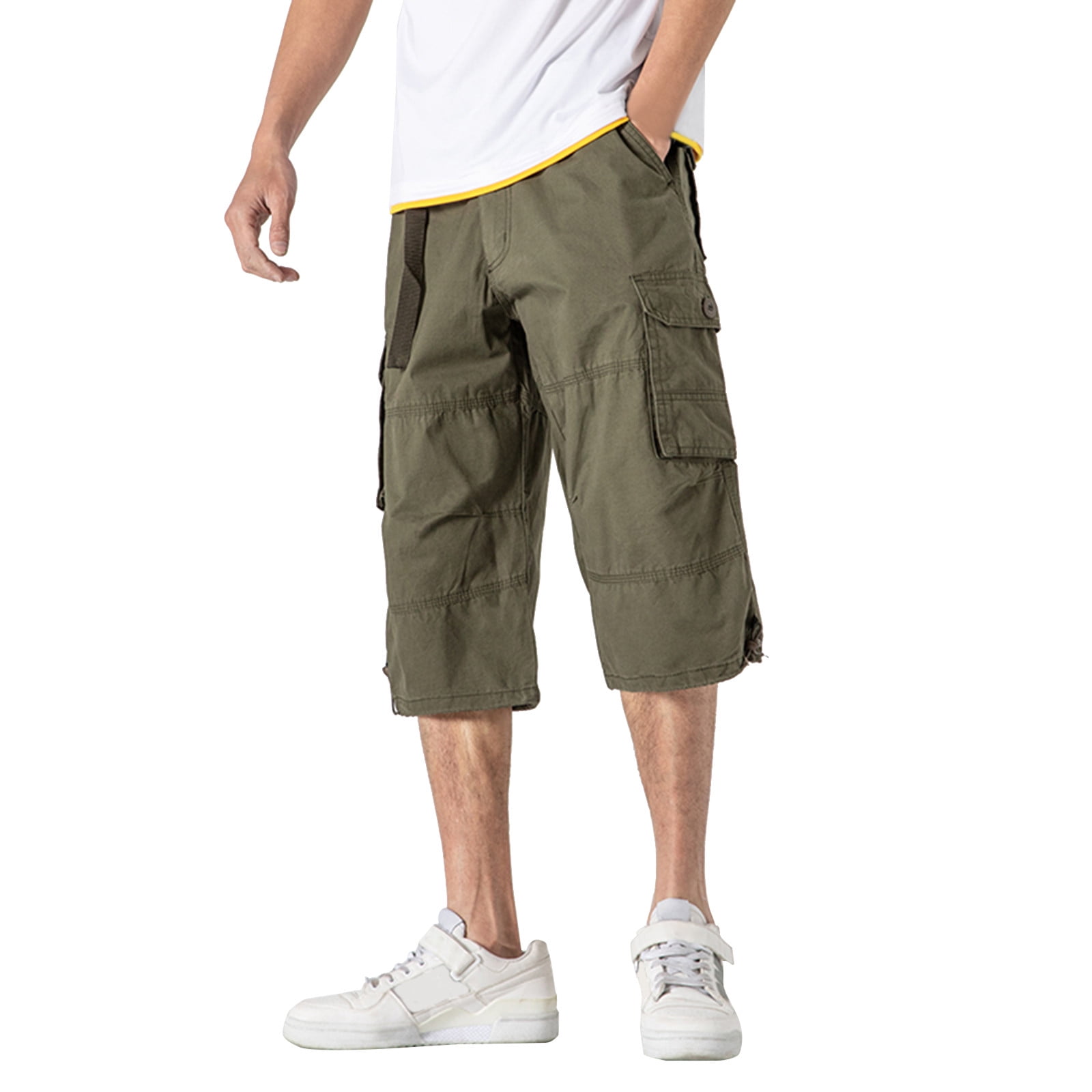 Tawop Baggy Pants Men Plus Size Cotton Multi-Pocket Wear-Resistant ...