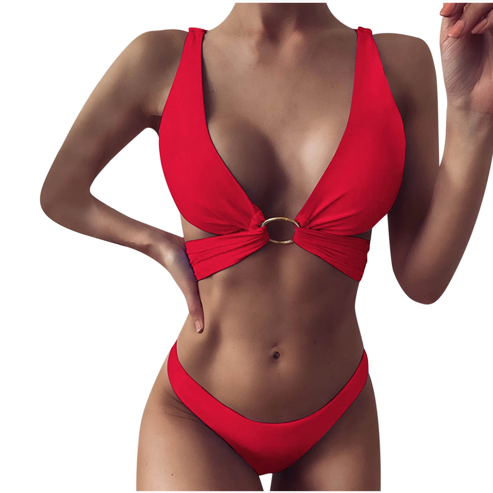 Tawop Bathing Suit Tops For Women Large Bust Women Sexy Solid
