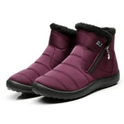 Tawop Black Combat Boots,Winter Warm Waterproof Cotton Shoes Nylon Snow Ankle Short Boots Botas Over The Knee Boots For Women Military Boots