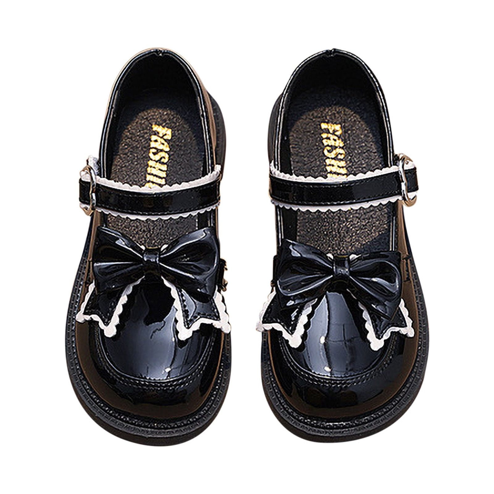Tawop Black Girls Dress Shoes New British Style Little Girl Baby Black