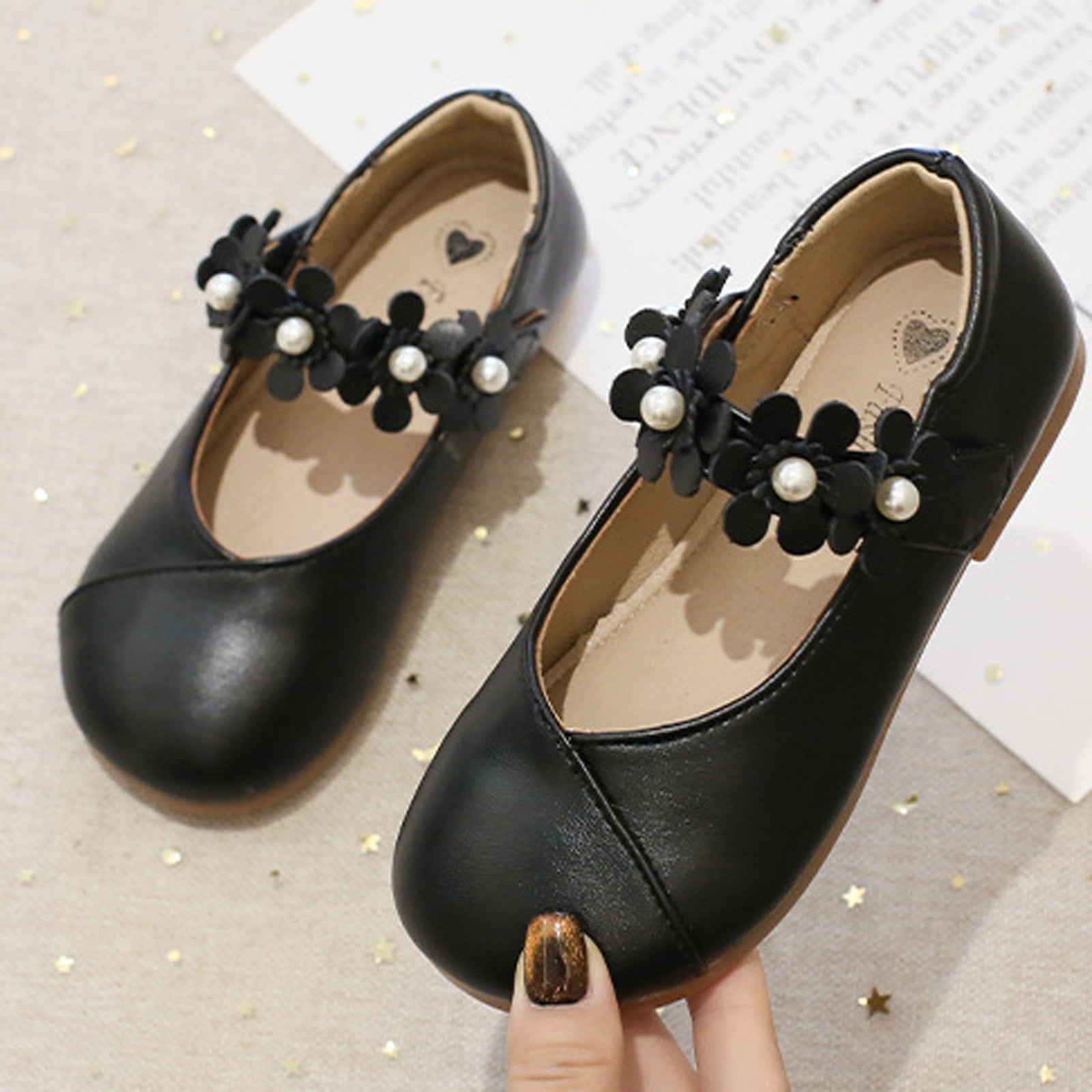 Tawop Black Mary Jane Shoes for Spring/Fall New Children's Princess ...