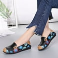 thumbnail image 1 of Tawop Shoes Women Fashion Women Ankle Strap Summer Printing Slip-On Flats Shose Size 5-5.5, 1 of 9