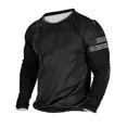 thumbnail image 1 of Tawop Black T Shirts for Men Crew Neck Long Sleeve Pullover Graphic Casual Black L, 1 of 5