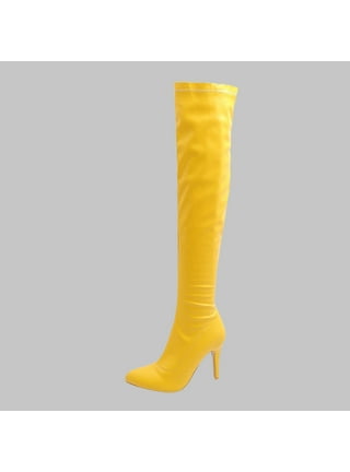 Womens Knee High Boots in Womens Boots | Yellow - Walmart.com Womens Knee High Boots in Womens Boots | Yellow - Walmart.com