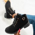 thumbnail image 1 of Tawop Boots for Women Mid-Calf Chunky Low Heel Buckle Thick Sole Fall Black Boots, 1 of 8