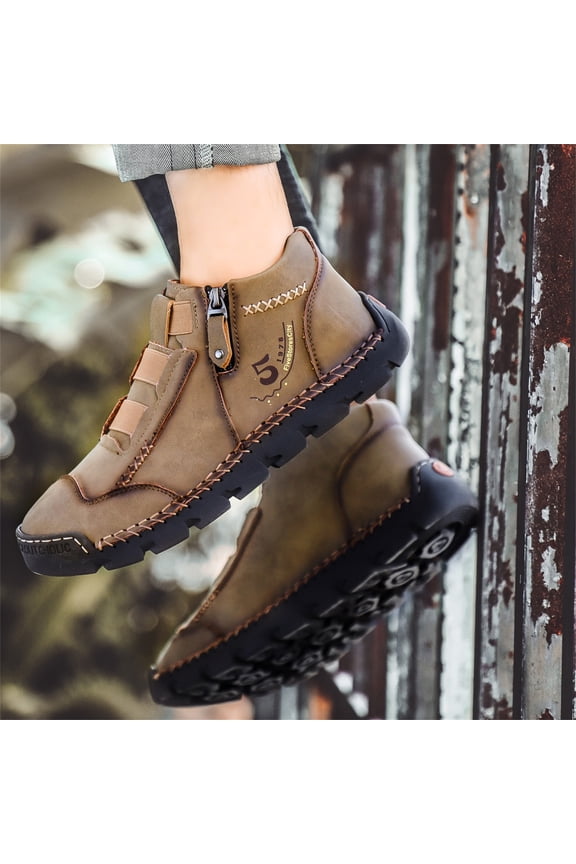 Brown Boots For Women,Men'S Casual Shoes High-Top Leather Shoes Trendy Large Size Men'S Boots, Breathable Driving Men'S Shoes Trend Boots Women Womens Boots Fall 2022