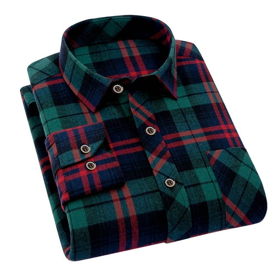 Tawop Button Up Shirt Men Plaid Casual Long Sleeve Shirts ,Size M