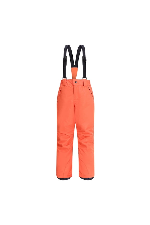 Children's Solid Color Thick Waterproof Warm Ski Jumpsuit