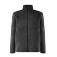 thumbnail image 1 of Tawop Coats for Men Thick Stand Collar Wind Breaker Thermal Cotton Long Sleeve Fleece Zip Hoodless Casual Outdoor Winter Mens Fall Jackets,Dark Gray,L, 1 of 3