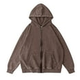 thumbnail image 1 of Tawop Coats for Men Long Sleeve Zip with Hood Pockets Casual Solid Mens Clothes,Coffee,S, 1 of 8