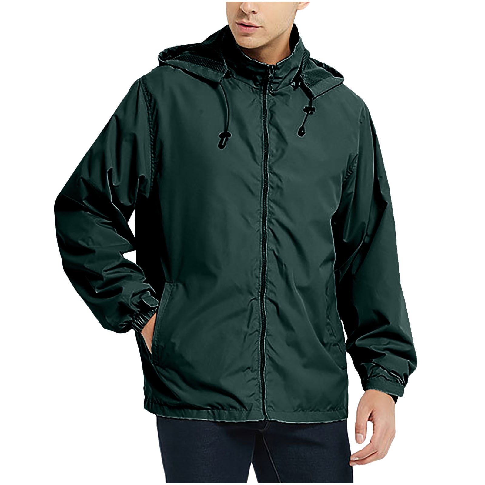 Tawop Mens Jacket Wind Breaker Long Sleeve with Hood