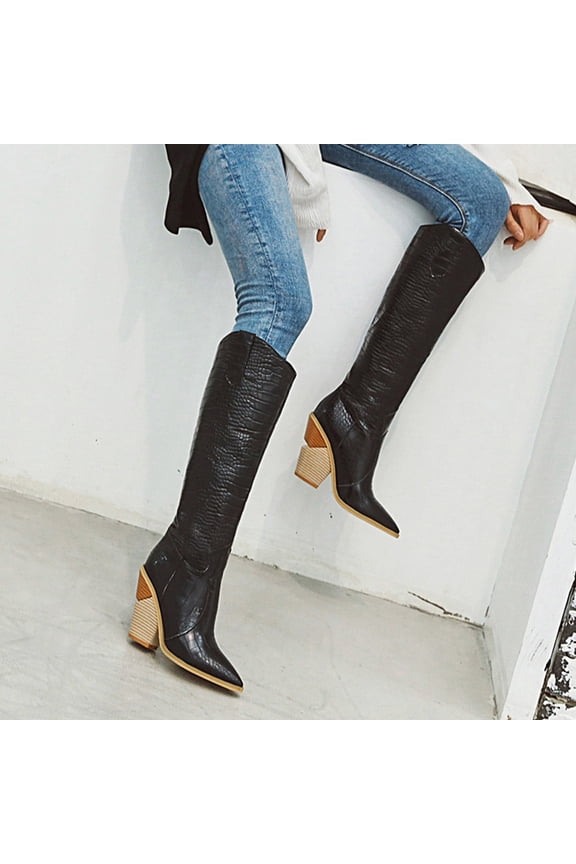 Combat Boots, Wedges Pointed Toe Comfortable Embroidered Western Rodeo Cowboy Boots Green Boots For Women Rhinestone Boots