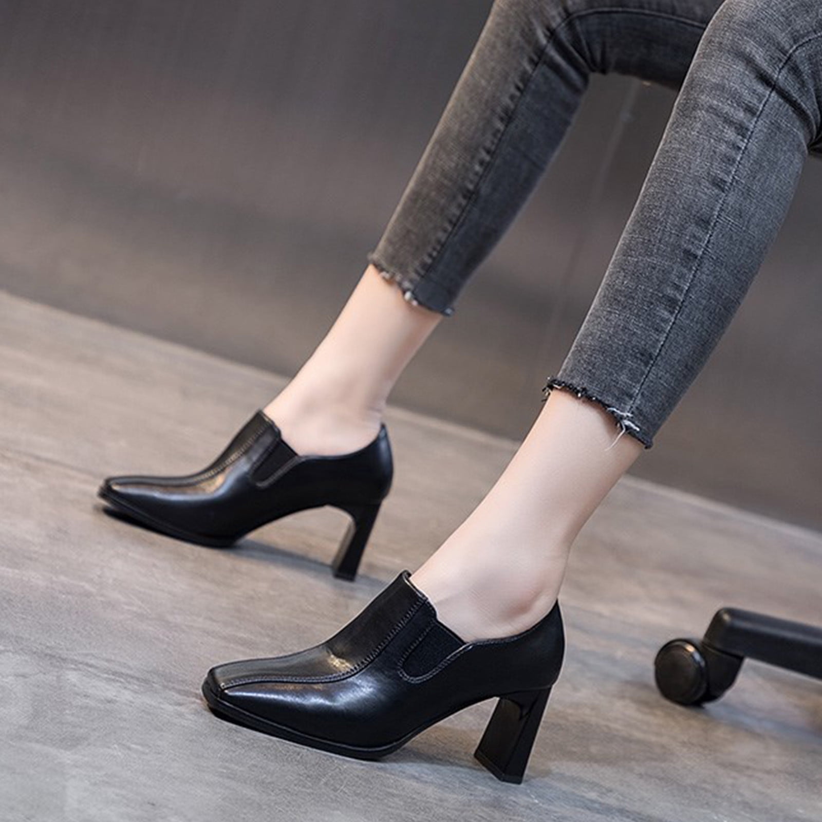 heeled walking shoes