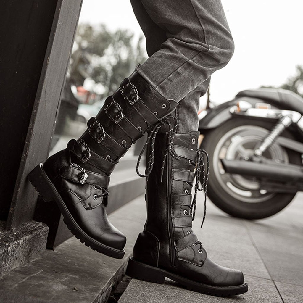 Leather motorcycle boots mens hotsell