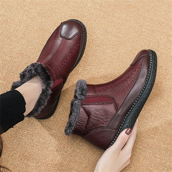Tawop Cowgirl Boots Women,Winter Plus Velvet Snow Boots Short Boots Warm And Thick Waterproof Shoes Womens Boots Cow Girl Boots