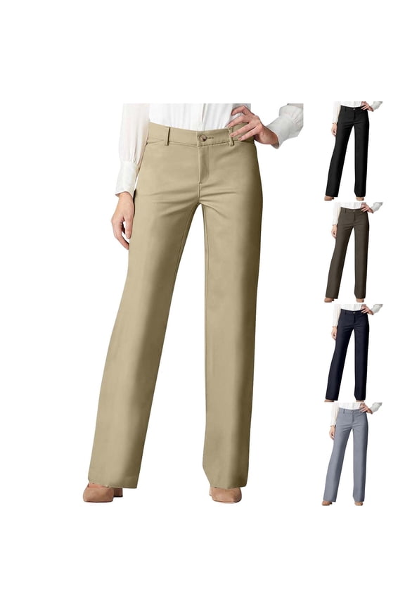 Womens Khaki Pants,Straight Leg Pants for Women,Women Trousers,Pockets,Straight Leg,Business Casual,Work Pants,Office,Womens Slacks